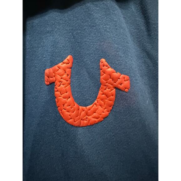 True Religion Men’s Full-Zip Textured Hoodie – Size M - Blue - Picture 3 of 8